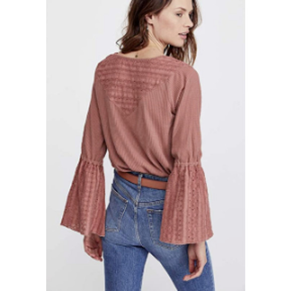 Free People Parisian Nights Rose Top Size S - Picture 2 of 6